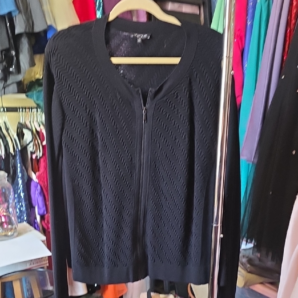 Lafayette 148 New York Midnight Textured Cardigan